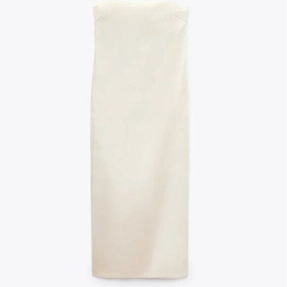 NWT Zara Satin Effect Strapless Midi Maxi Long Corset Dress | Vanilla | … - Picture 6 of 9